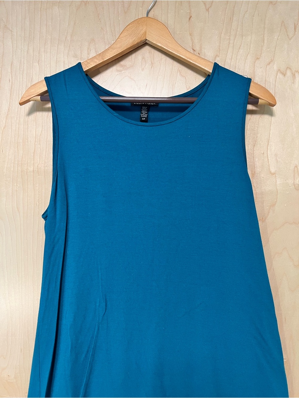 Eileen Fisher Teal Sleeveless Scoop Neck Tank